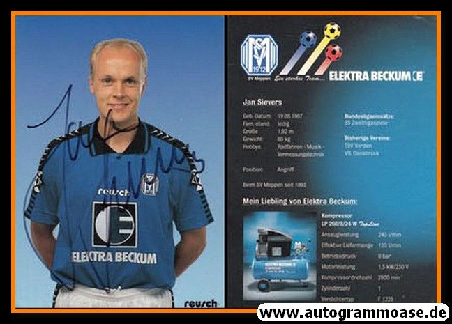 Autogramm Fussball | SV Meppen | 1995 | Jan SIEVERS