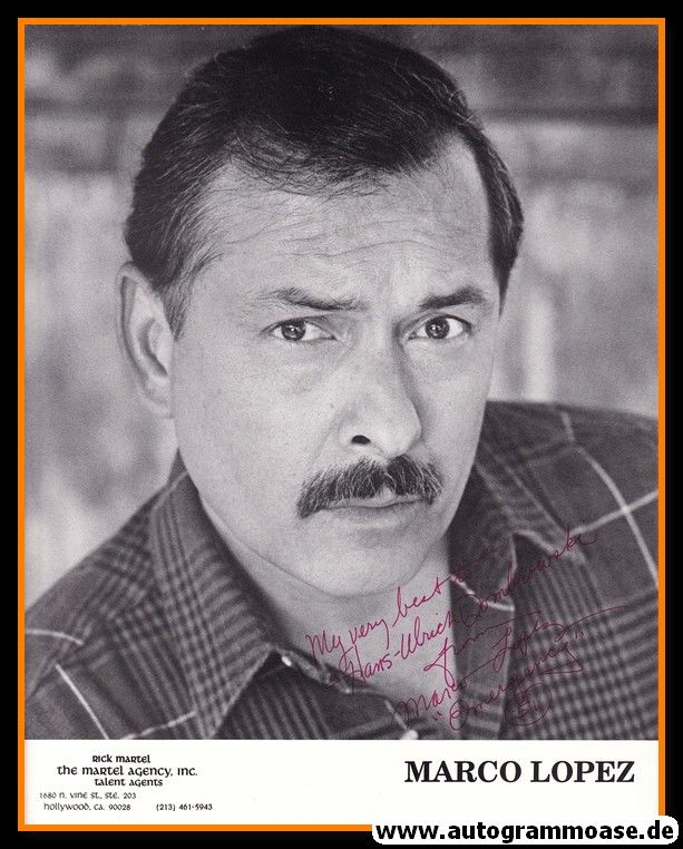 Autogramm Film (USA) | Marco LOPEZ | 1980er (Portrait SW) Martel