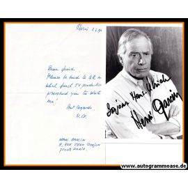 Autogramm Film (Frankreich) | Henri GARCIN | 1990er Foto (Portrait SW) + Brief