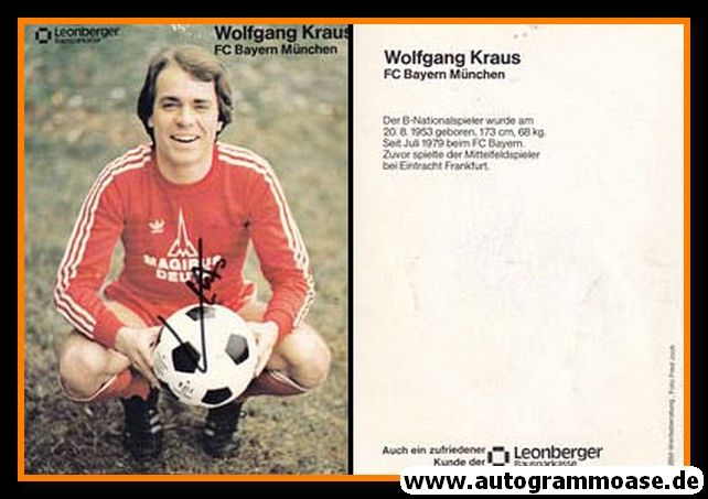Autogramm Fussball | FC Bayern München | 1979 | Wolfgang KRAUS (Leonberger) _