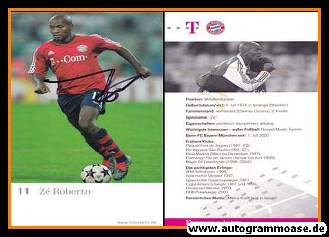Autogramm Fussball | FC Bayern München | 2003 | Ze ROBERTO