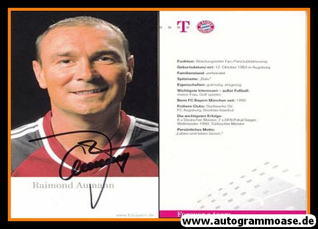 Autogramm Fussball | FC Bayern München | 2002 | Raimond AUMANN