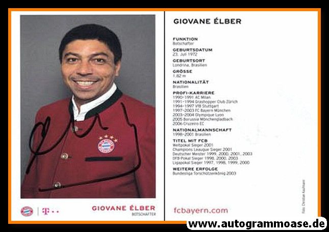 Autogramm Fussball | FC Bayern München | 2017 | Giovane ELBER