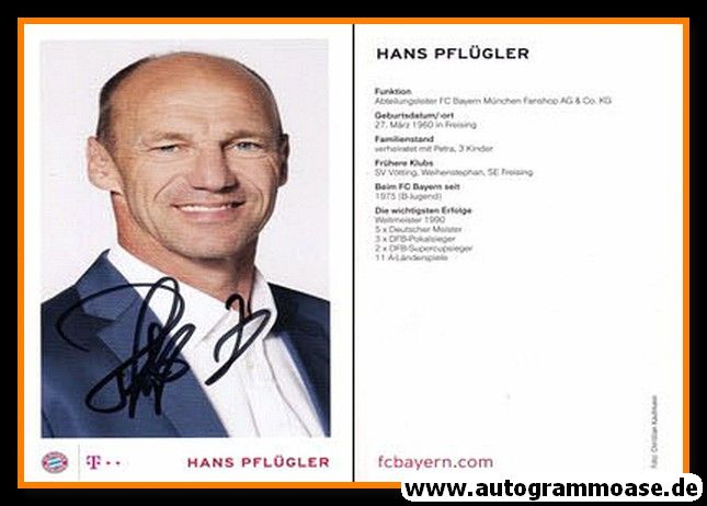Autogramm Fussball | FC Bayern München | 2016 | Hans PFLÜGLER