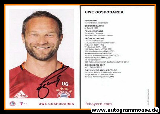 Autogramm Fussball | FC Bayern München | 2016 | Uwe GOSPODAREK