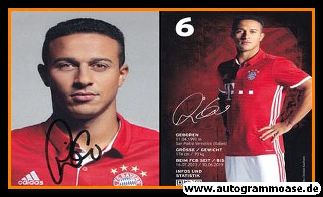 Autogramm Fussball | FC Bayern München | 2016 | Thiago ALCANTARA