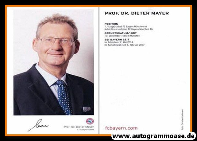 Autogramm Fussball | FC Bayern München | 2017 | Dieter MAYER