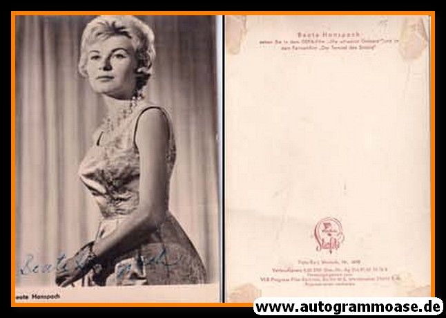 Autogramm Schauspieler | Beate HANSPACH | 1960er (Portrait SW) Progress 1698