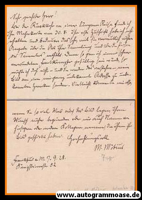 Brief Wissenschaft | Martin MÖBIUS (Botaniker) 1928