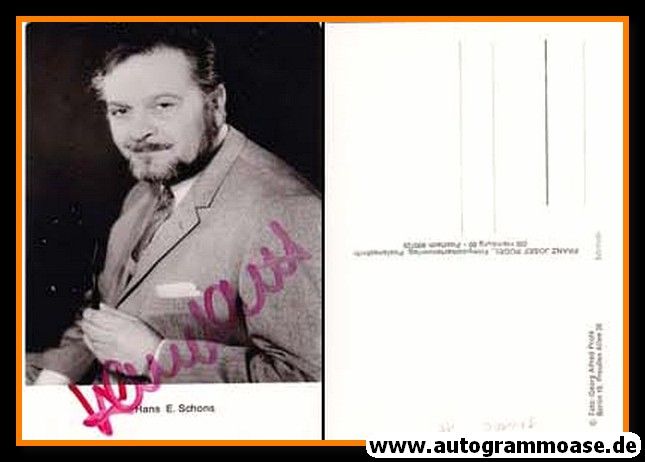 Autogramm Schauspieler | Hans E. SCHONS | 1970er (Portrait SW Rüdel) Profe