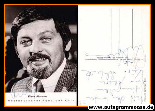 Autogramm TV | WDR | Klaus ALTMANN | 1980er (Portrait SW Rüdel)