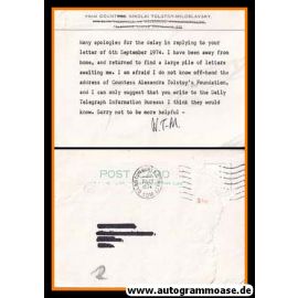 Autogramm Wissenschaft | Nikolai TOLSTOY | 1974 (Postkarte)