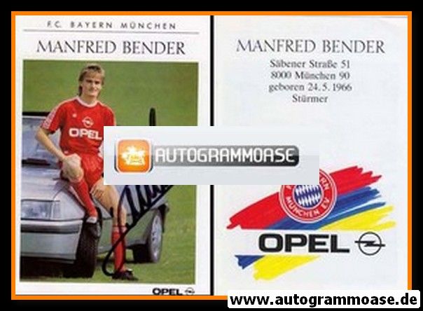 Autogramm Fussball | FC Bayern M&uuml;nchen | 1989 | Manfred BENDER