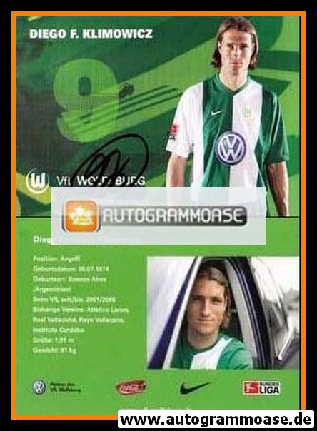 Autogramm Fussball | VfL Wolfsburg | 2006 | Diego KLIMOWICZ