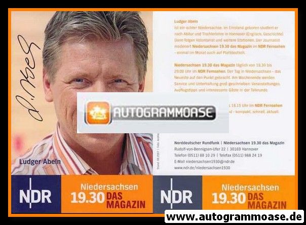 Autogramm TV | NDR | Ludger ABELN | 2007 "Niedersachsen Magazin" (Garrels)