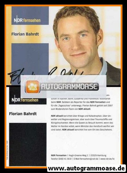 Autogramm TV | NDR | Florian BAHRDT | 2000er "NDR Aktuell" (Garrels)