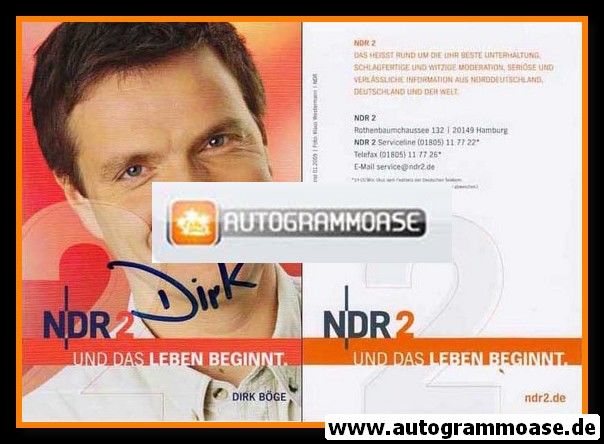 Autogramm Radio | NDR2 | Dirk BÖGE | 2000er (Portrait Color)