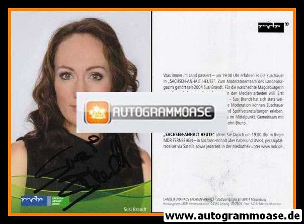 Autogramm TV | MDR | Susi BRANDT | 2010er "Sachsen-Anhalt Heute" 1