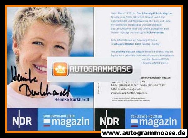 Autogramm TV | NDR | Heimke BURKHARDT | 2007 "S-H Magazin" (Garrels)