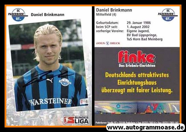 Autogramm Fussball | SC Paderborn 07 | 2007 | Daniel BRINKMANN