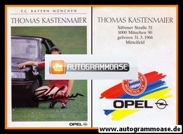 Autogramm Fussball | FC Bayern München | 1989 | Thomas KASTENMAIER
