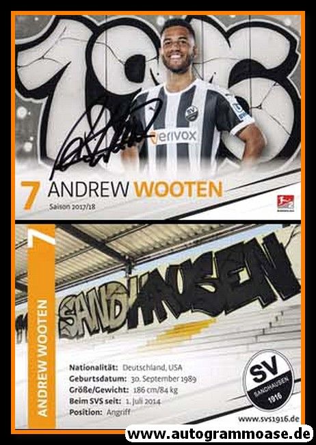 Autogramm Fussball | SV Sandhausen | 2017 | Andrew WOOTEN