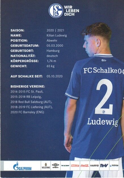 Autogramm Fussball | FC Schalke 04 | 2020 | Kilian LUDEWIG