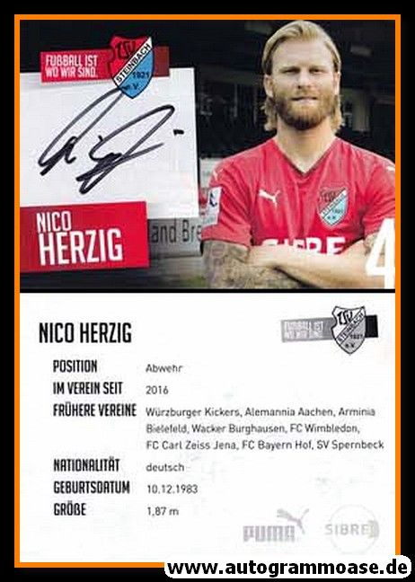 Autogramm Fussball | TSV Steinbach | 2016 | Nico HERZIG