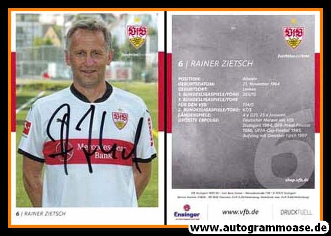 Autogramm Fussball | VfB Stuttgart | 2010er TM | Rainer ZIETSCH