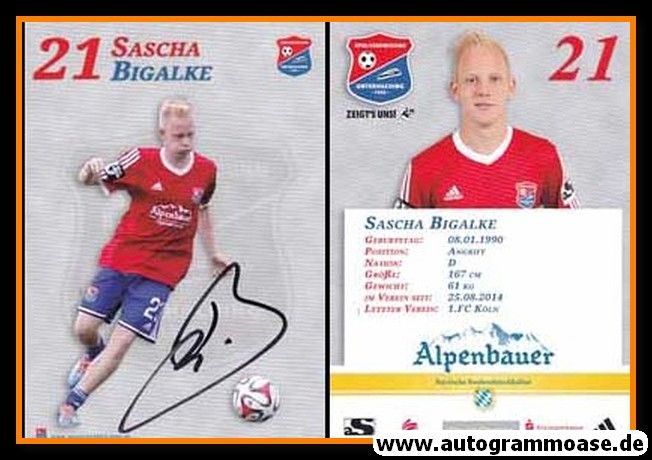 Autogramm Fussball | SpVgg Unterhaching | 2014 | Sascha BIGALKE