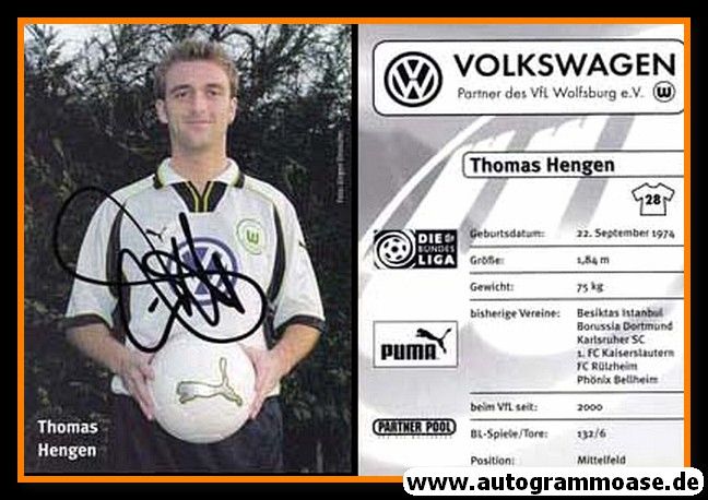 Autogramm Fussball | VfL Wolfsburg | 1999 | Thomas HENGEN