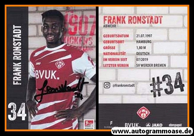 Autogramm Fussball | Würzburger Kickers | 2020 | Frank RONSTADT