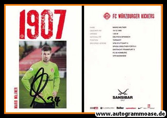Autogramm Fussball | Würzburger Kickers | 2014 | Mario MILTNER