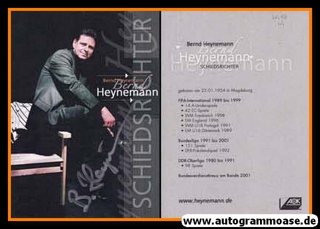 Autogramm Fussball | Schiedsrichter | 2000er AOK | Bernd HEYNEMANN