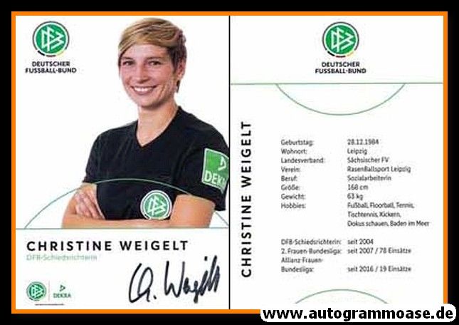 Autogramm Fussball | Schiedsrichter | 2018 Dekra | Christine WEIGELT