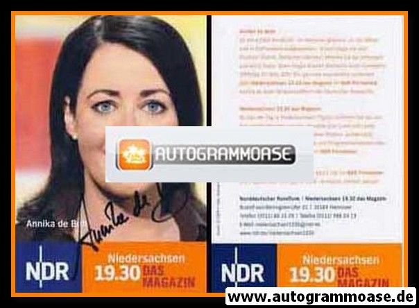 Autogramm TV | NDR | Annika DE BUHR | 2009 "Niedersachsen Magazin" (Weitze)