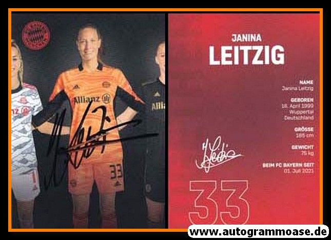 Autogramm Fussball (D) | FC Bayern München | 2021 | Janina LEITZIG