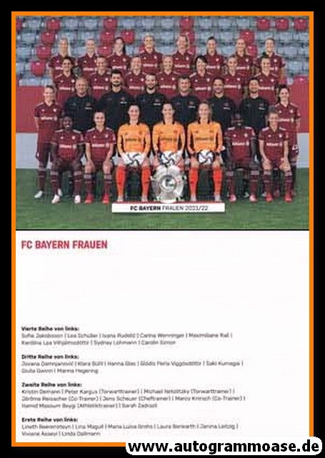 Mannschaftskarte Fussball (D) | FC Bayern München | 2021