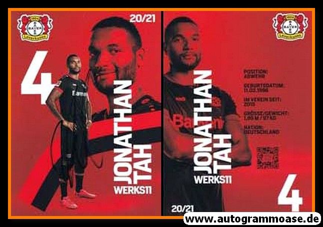Autogramm Fussball | Bayer Leverkusen | 2020 | Jonathan TAH