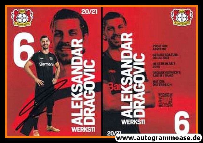 Autogramm Fussball | Bayer Leverkusen | 2020 | Aleksandar DRAGOVIC