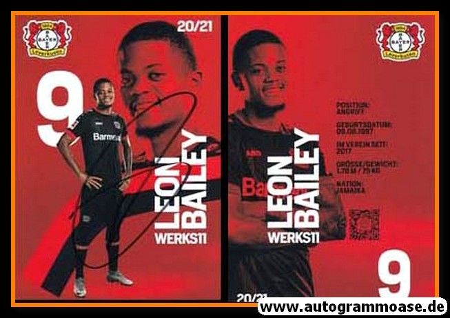 Autogramm Fussball | Bayer Leverkusen | 2020 | Leon BAILEY
