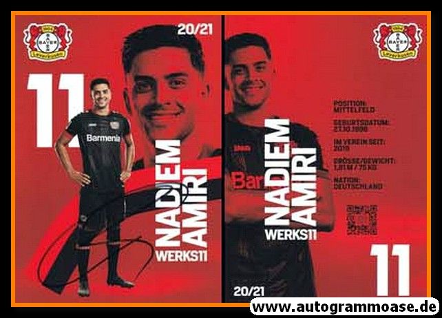 Autogramm Fussball | Bayer Leverkusen | 2020 | Nadiem AMIRI