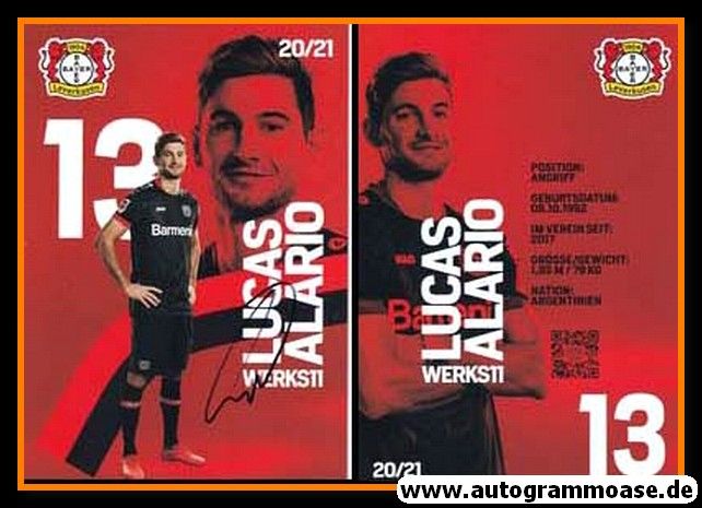 Autogramm Fussball | Bayer Leverkusen | 2020 | Lucas ALARIO