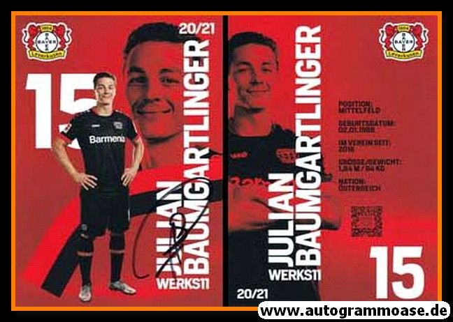 Autogramm Fussball | Bayer Leverkusen | 2020 | Julian BAUMGARTLINGER