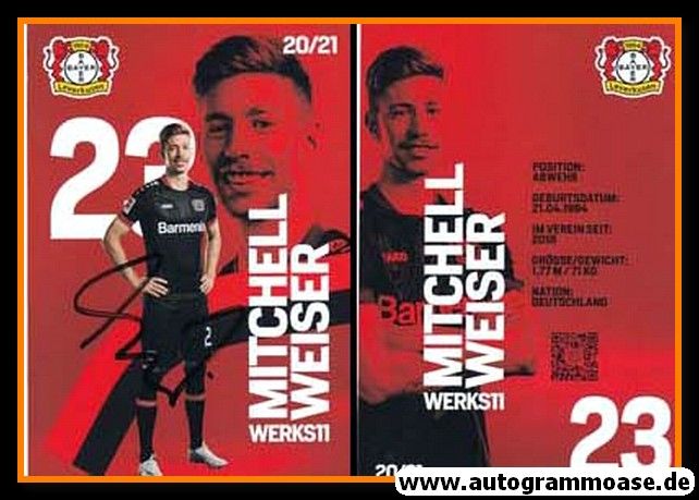 Autogramm Fussball | Bayer Leverkusen | 2020 | Mitchell WEISER