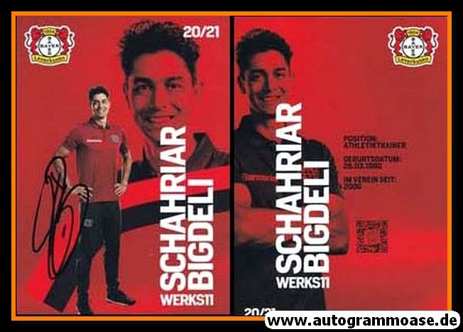 Autogramm Fussball | Bayer Leverkusen | 2020 | Schahriar BIGDELI