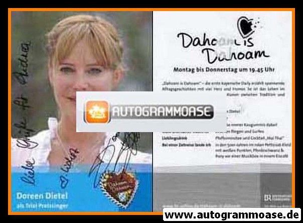 Autogramm TV | BR | Doreen DIETEL | 2000er "Dahoam Is Dahoam"