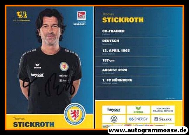 Autogramm Fussball | Eintracht Braunschweig | 2020 | Thomas STICKROTH