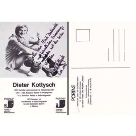 Autogramm Boxen | Dieter KOTTYSCH | 1970er (Portrait SW Portas) + Zeichnung Olympiasieger