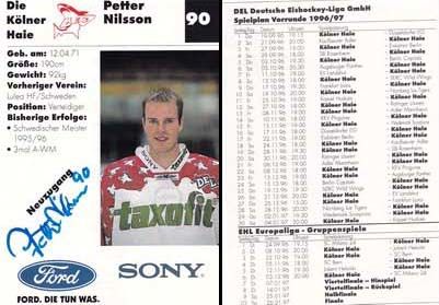 Autogramm Eishockey | Kölner EC | 1996 | Petter NILSSON